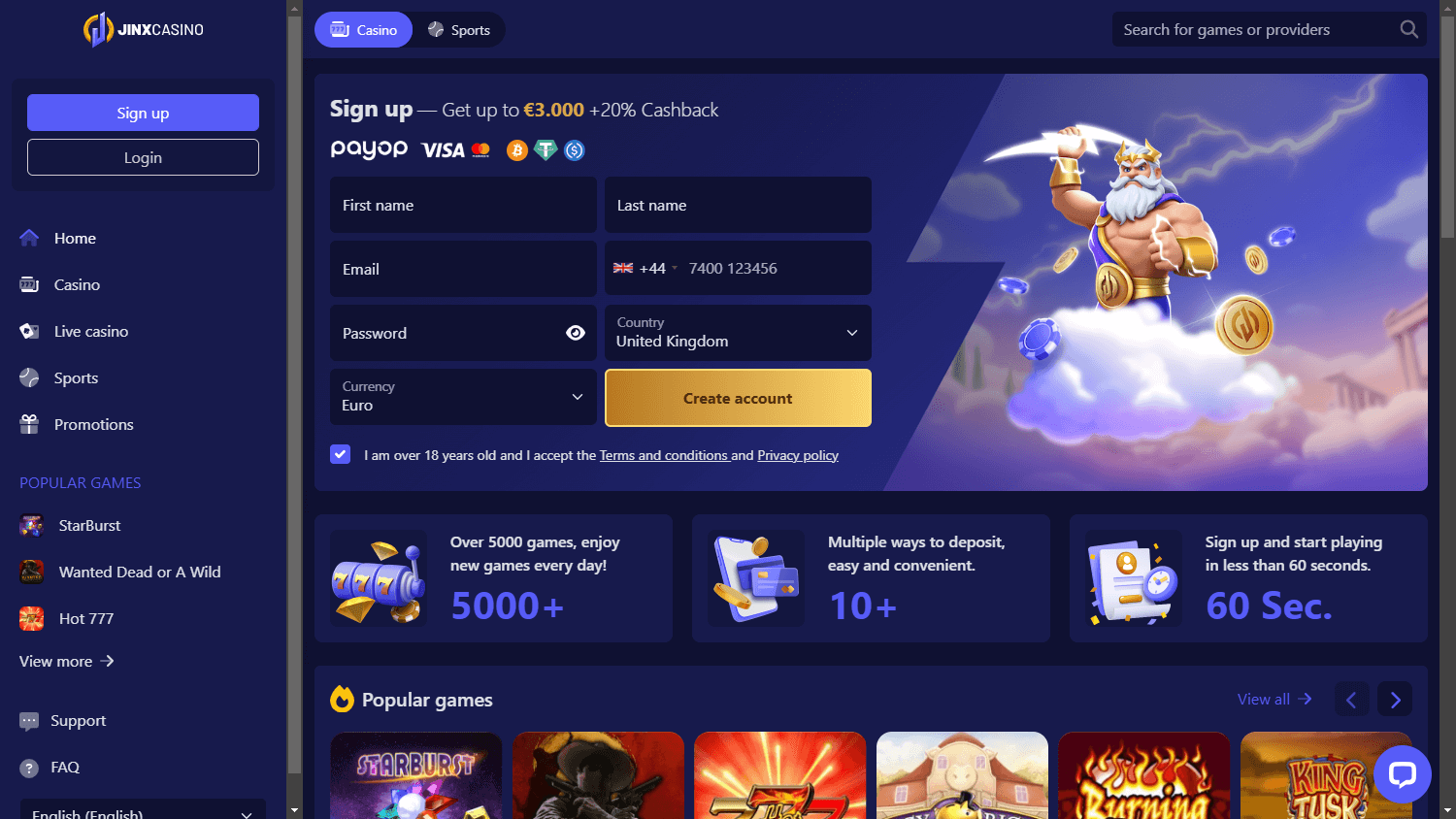 JinxCasino Desktop screenshot
